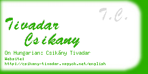 tivadar csikany business card