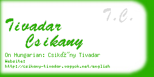tivadar csikany business card